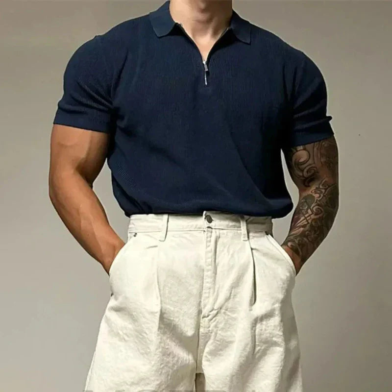 Homme Muscle Shirt Zip-up Moderne 3