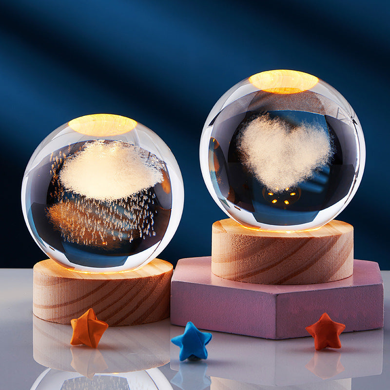 Lampe de Nuit 3D Design Cristal 3
