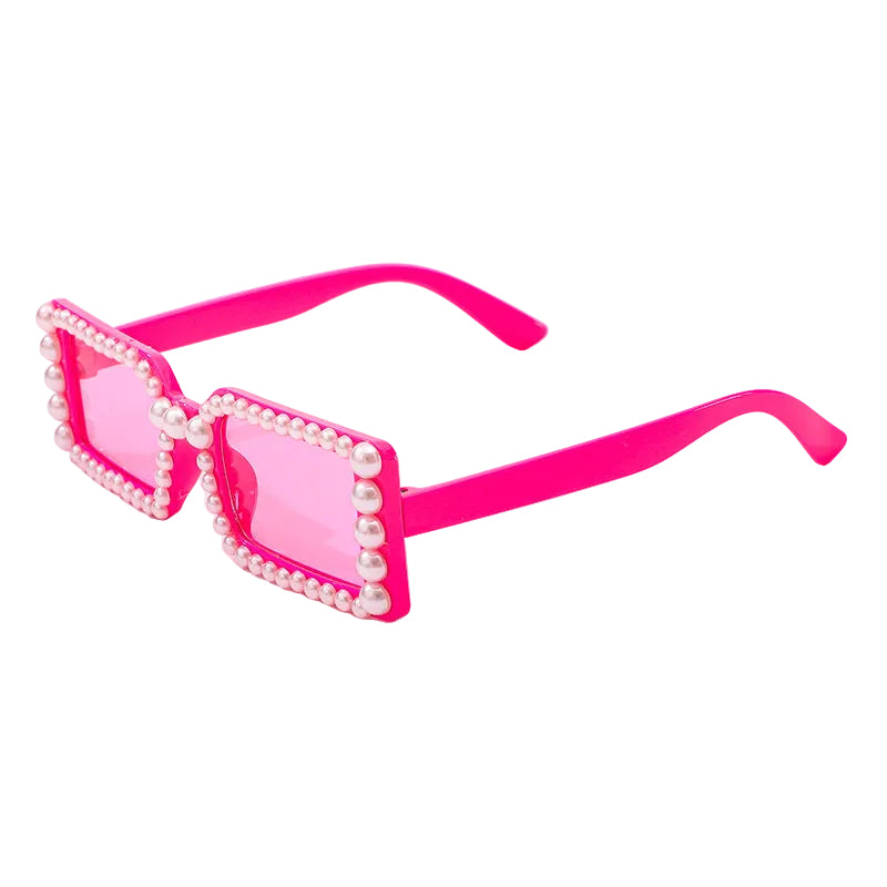 Lunettes de Soleil Femme Rectangulaires avec Bord Perlé 9