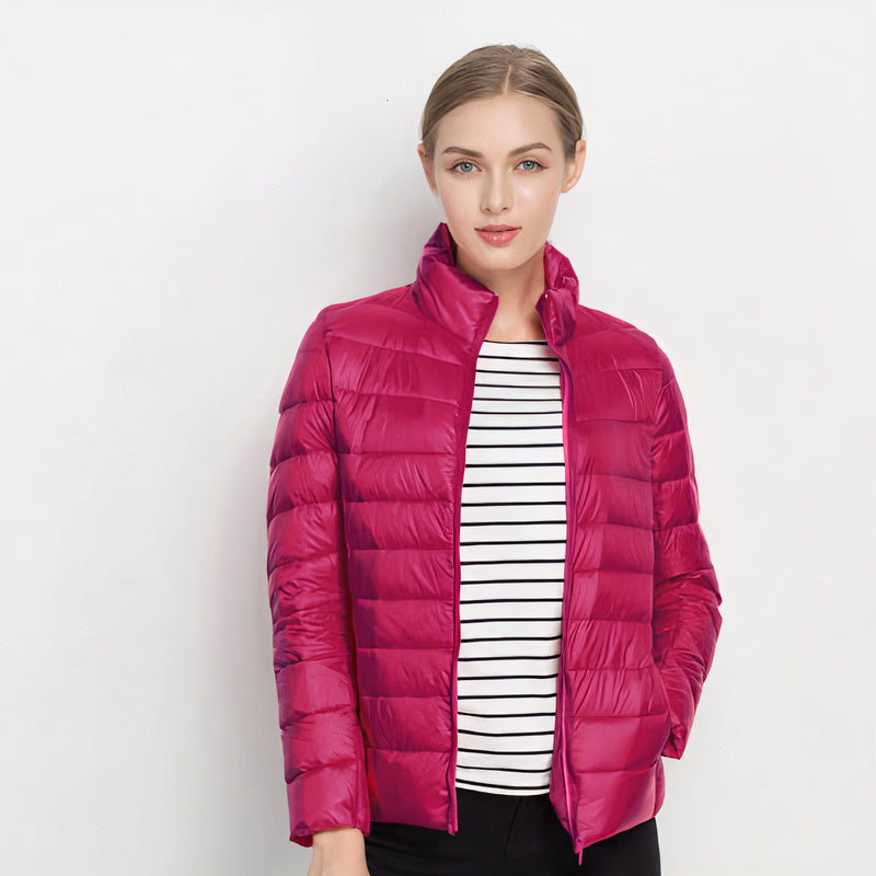 Manteau Hiver Femme Cintré Léger Col Haut Isolant 3
