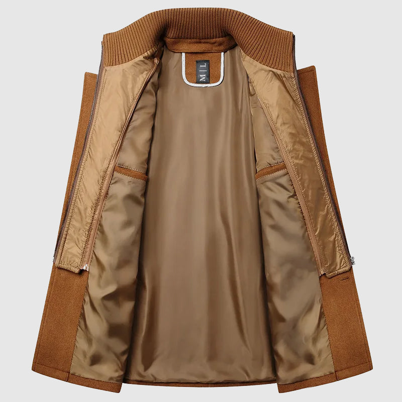 Manteau Homme Hiver Moderne avec Col à Revers et Poches Latérales 3