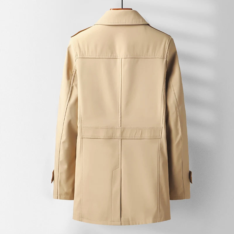 Manteau Homme Trench Classique Mi-Cuisse 4