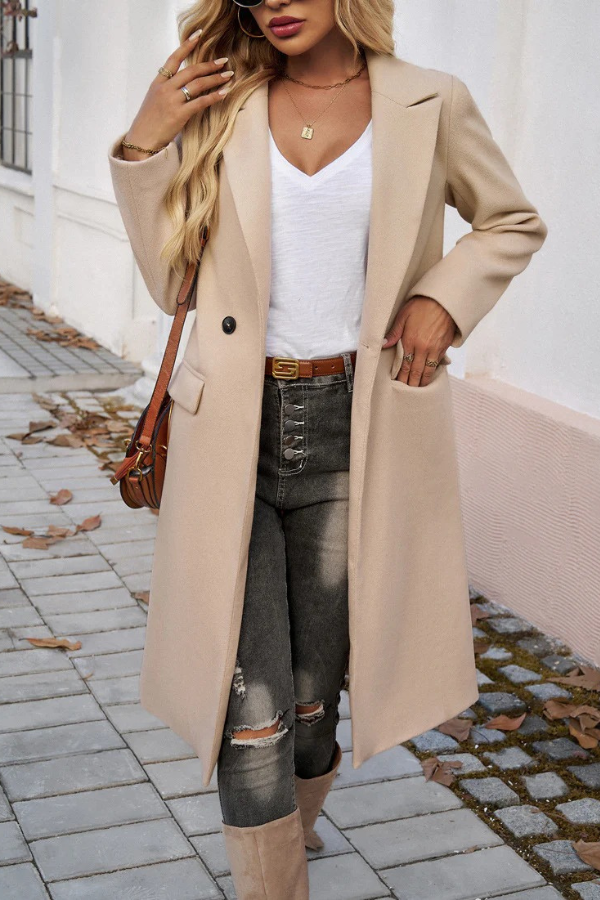 Manteau Long Femme Hiver Tailleur Tissu Durable 7