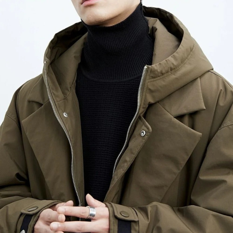 Manteau Trench Long pour Hommes Matelassé 1