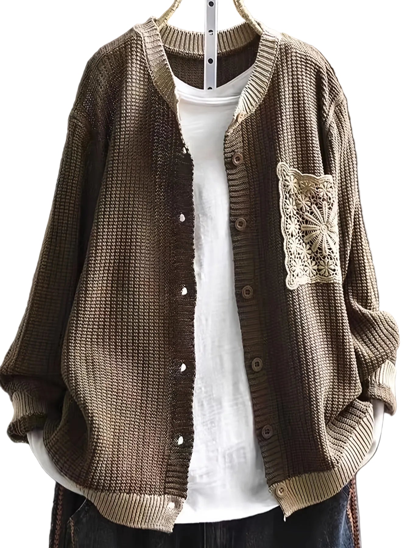 Manteau Tricoté Femme avec Poche 0