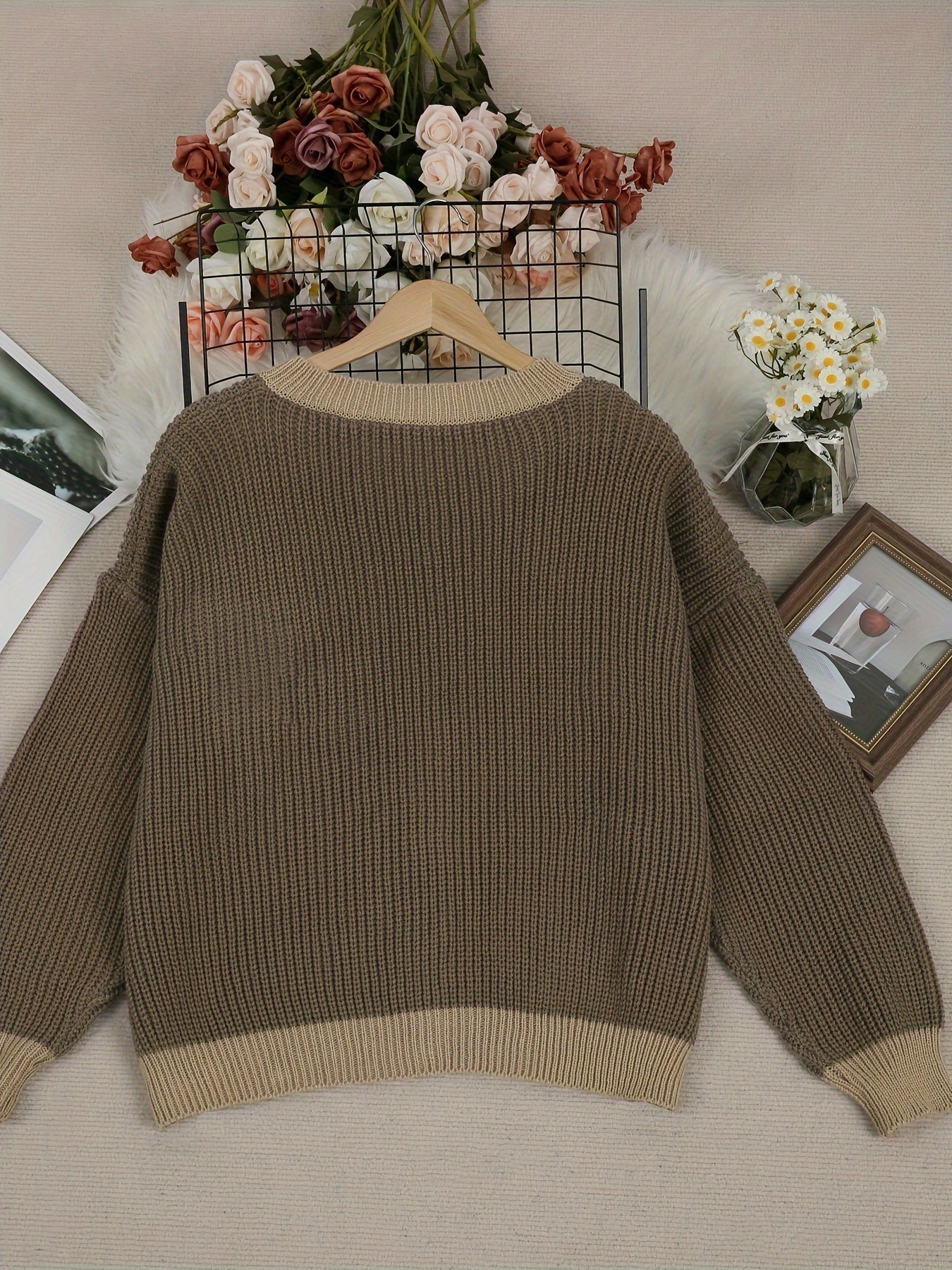 Manteau Tricoté Femme avec Poche 3