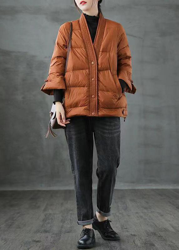 Manteau d'Hiver en Duvet pour Femme à Col V 2