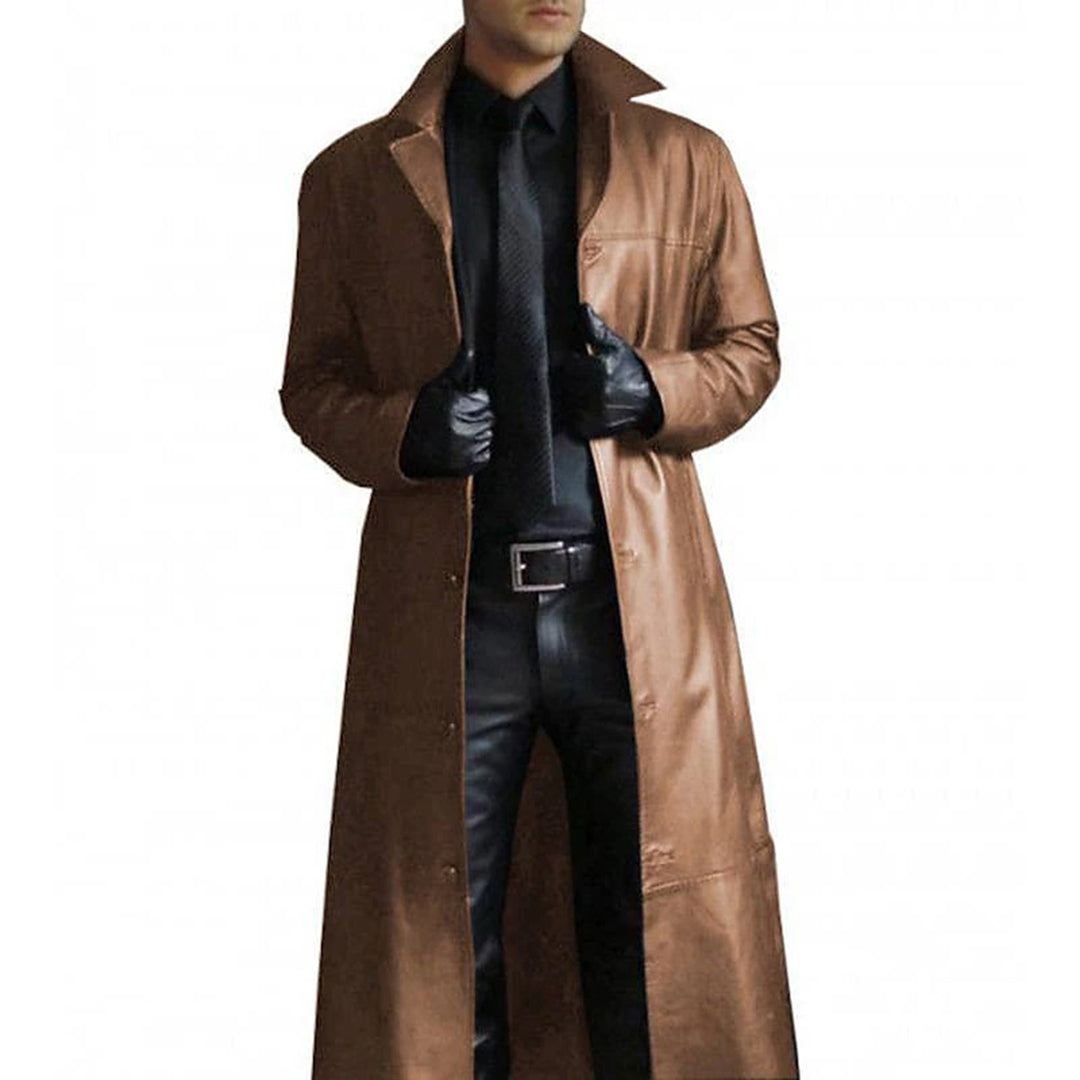 Manteau pour homme en cuir élégant 2