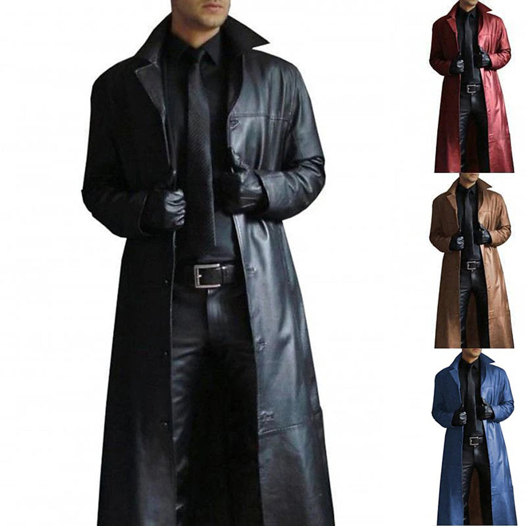 Manteau pour homme en cuir élégant 4