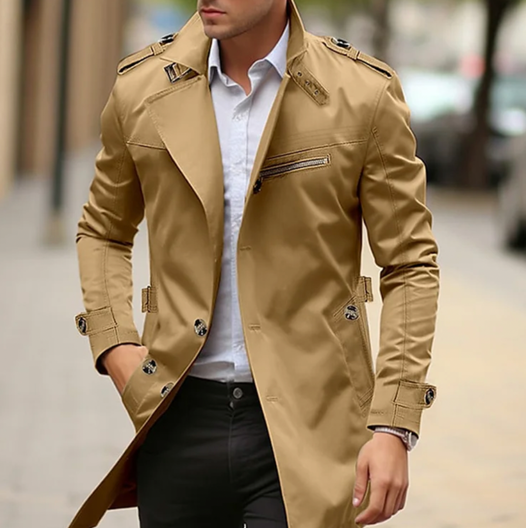 Variant image for Manteau Homme Classique en Tissu de Haute Qualité pour Printemps et Automne-33