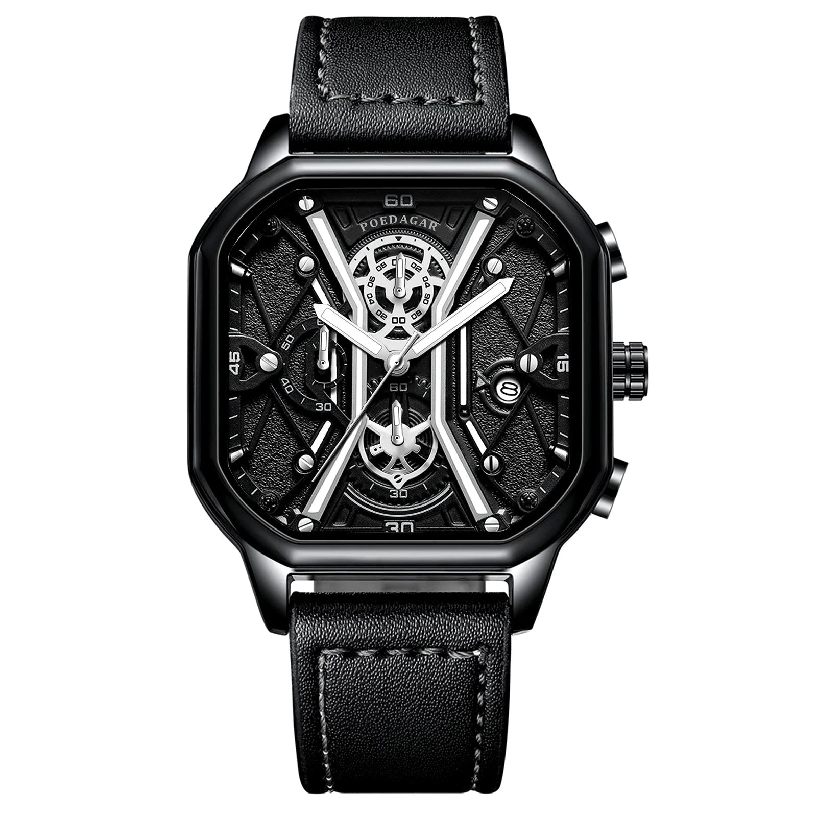 Montre Chronographe Squelette avec Accents Dorés 5