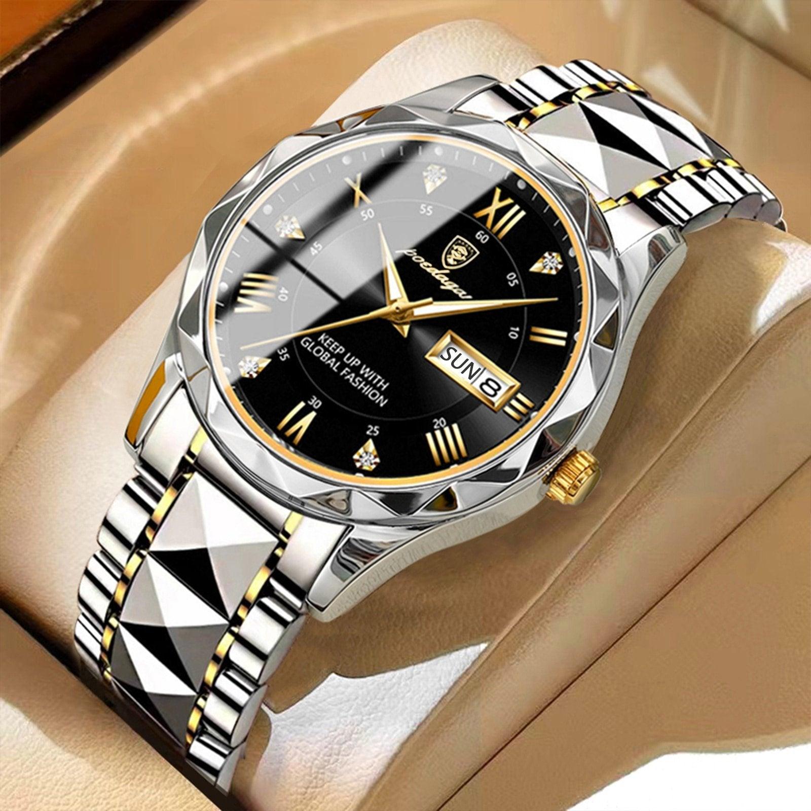 Montre Homme Étanche Design Luxe Acier Inoxydable 3