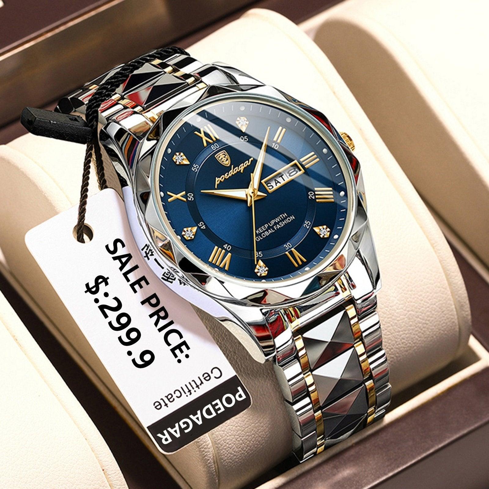 Montre Homme Étanche Design Luxe Acier Inoxydable 4