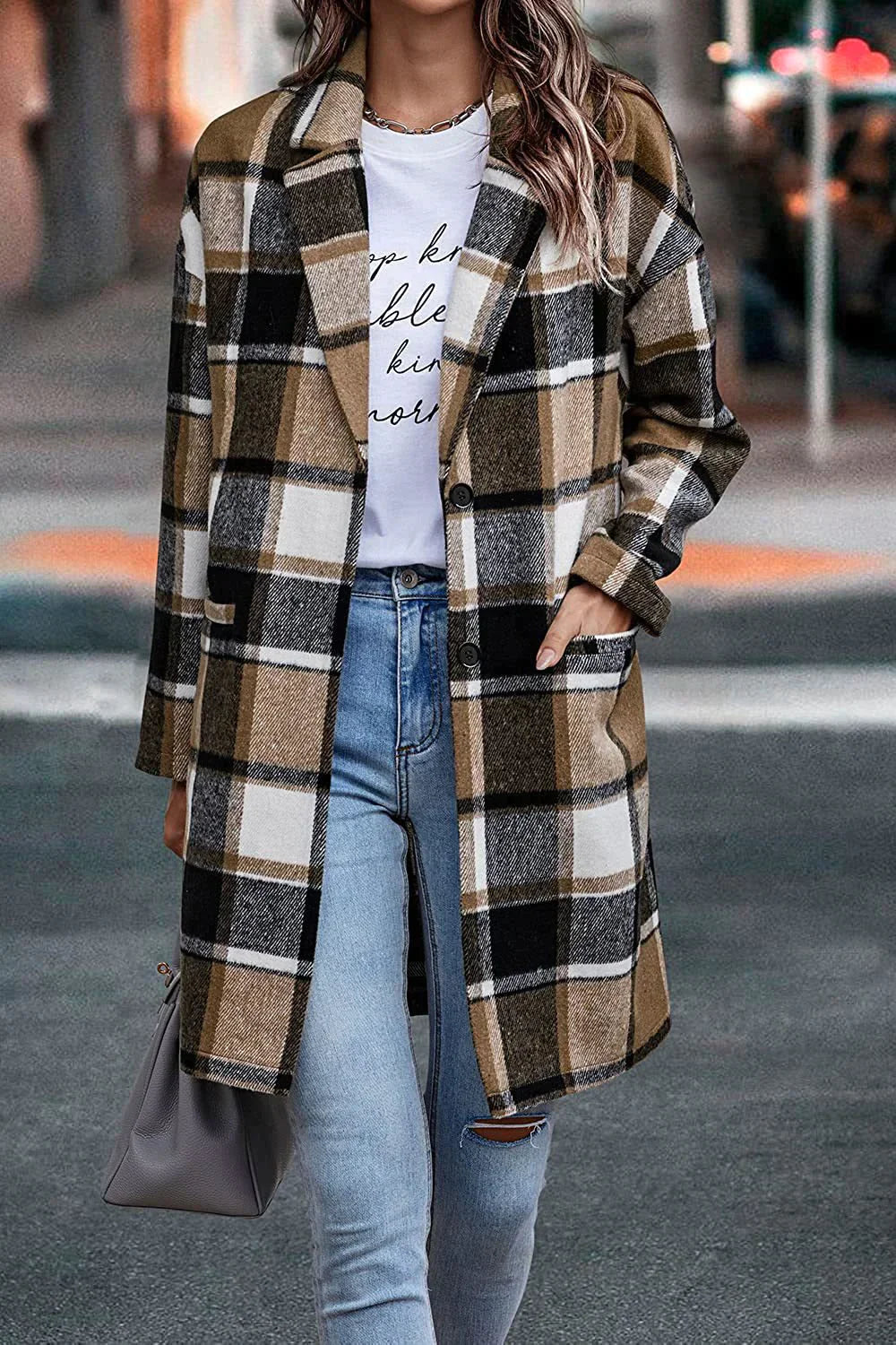 Variant image for Manteau Hiver Femme Coupe Lâche en Laine Élégant-1