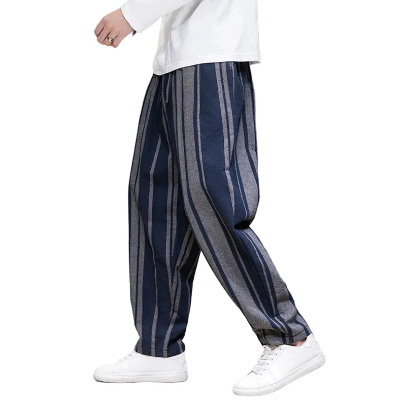 Pantalon Court Décontracté à Rayures pour Homme 0