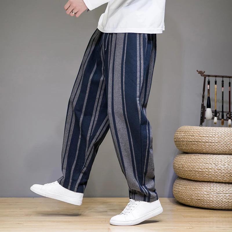 Pantalon Court Décontracté à Rayures pour Homme 1