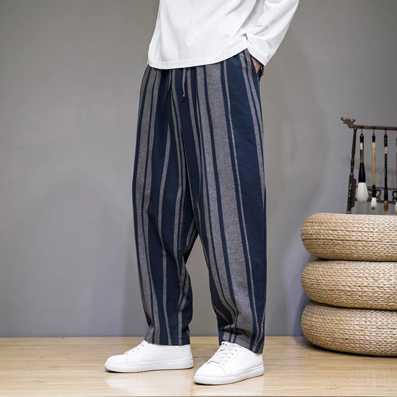 Pantalon Court Décontracté à Rayures pour Homme 2