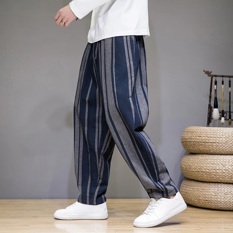 Pantalon Court Décontracté à Rayures pour Homme 3