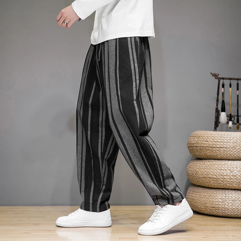 Pantalon Court Décontracté à Rayures pour Homme 4