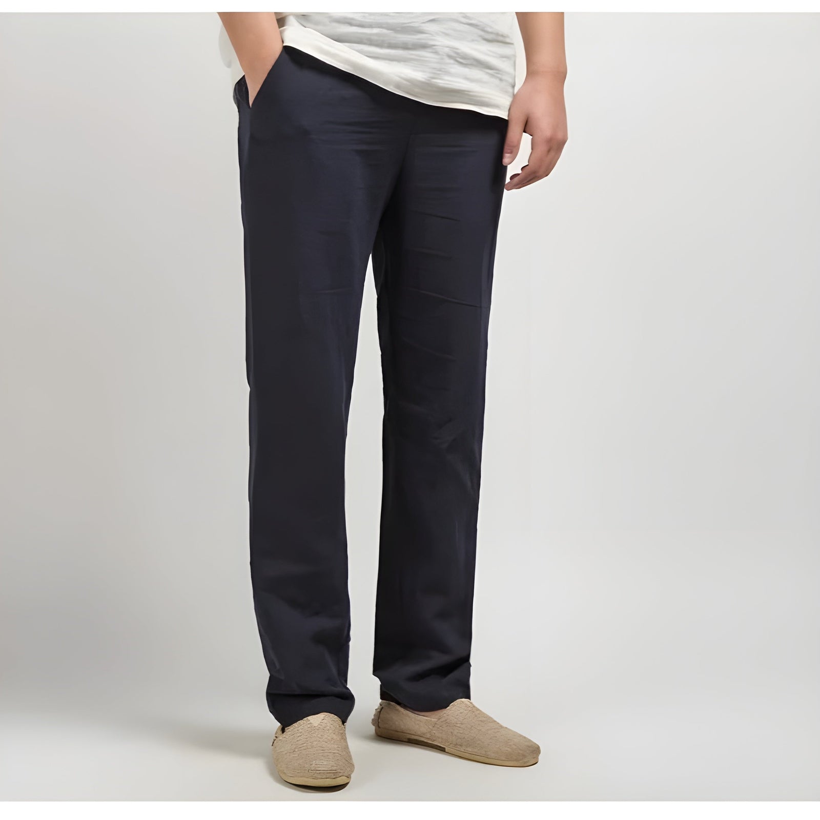 Pantalon Femme Coupe Droite Moderne Avec Poches Latérales 8