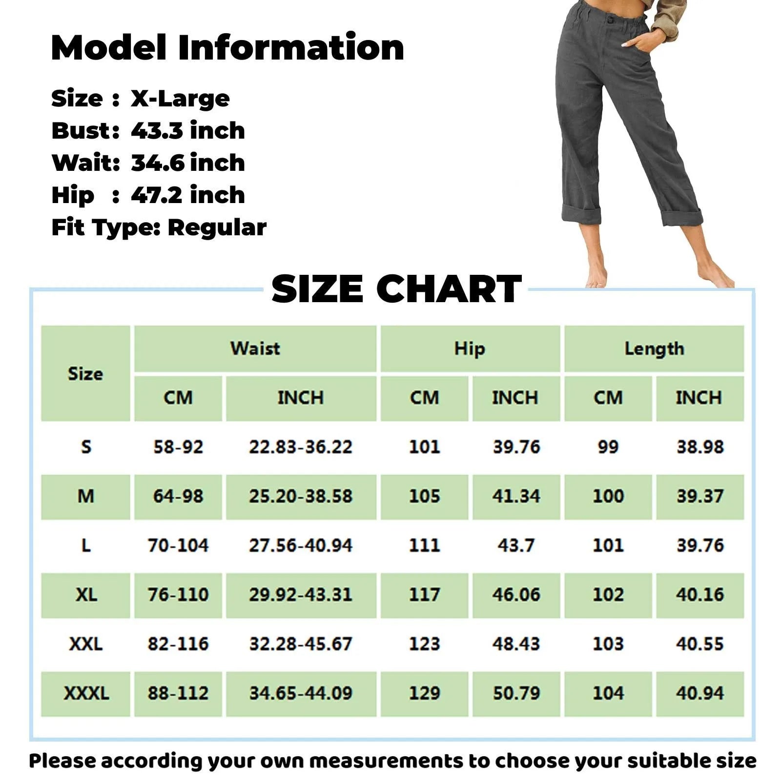 Pantalon Fluide Femme Décontracté Coton Lin 5