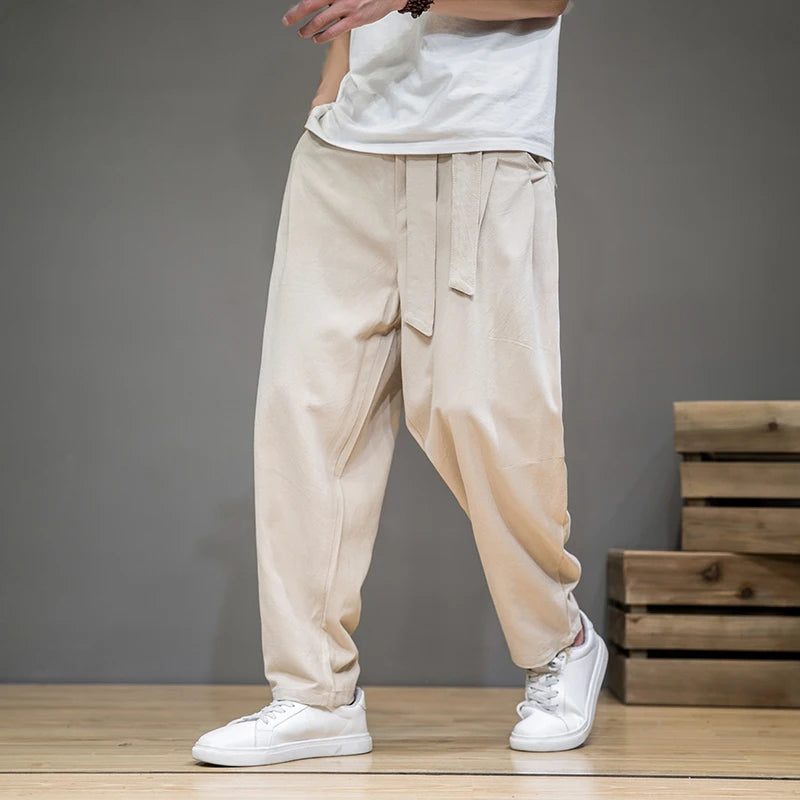 Pantalon pour hommes en lin décontracté 7