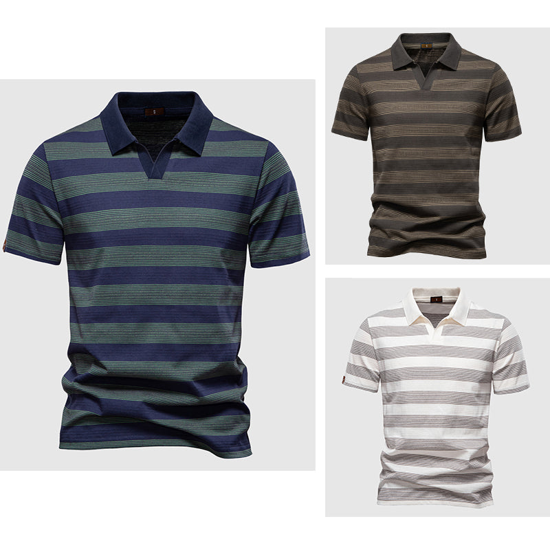 Polo Homme Rayé Classique Tendance 3