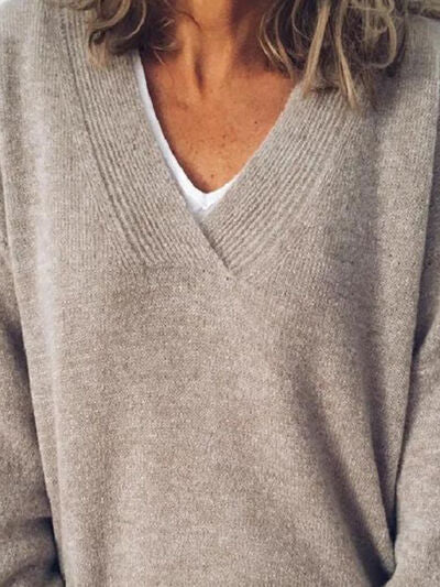 Pull Femme Col V Épaules Tombantes Acrylique Polyamide Polyester 1