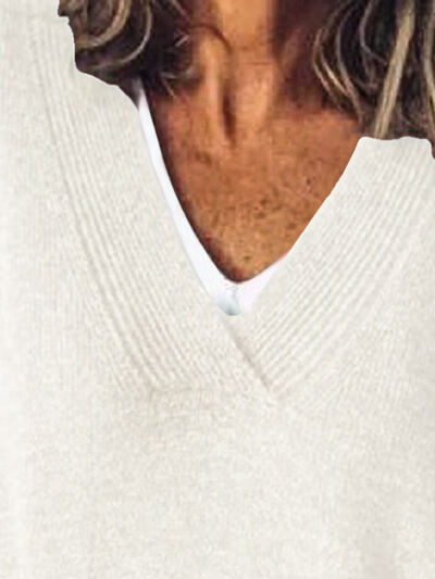 Pull Femme Col V Épaules Tombantes Acrylique Polyamide Polyester 5