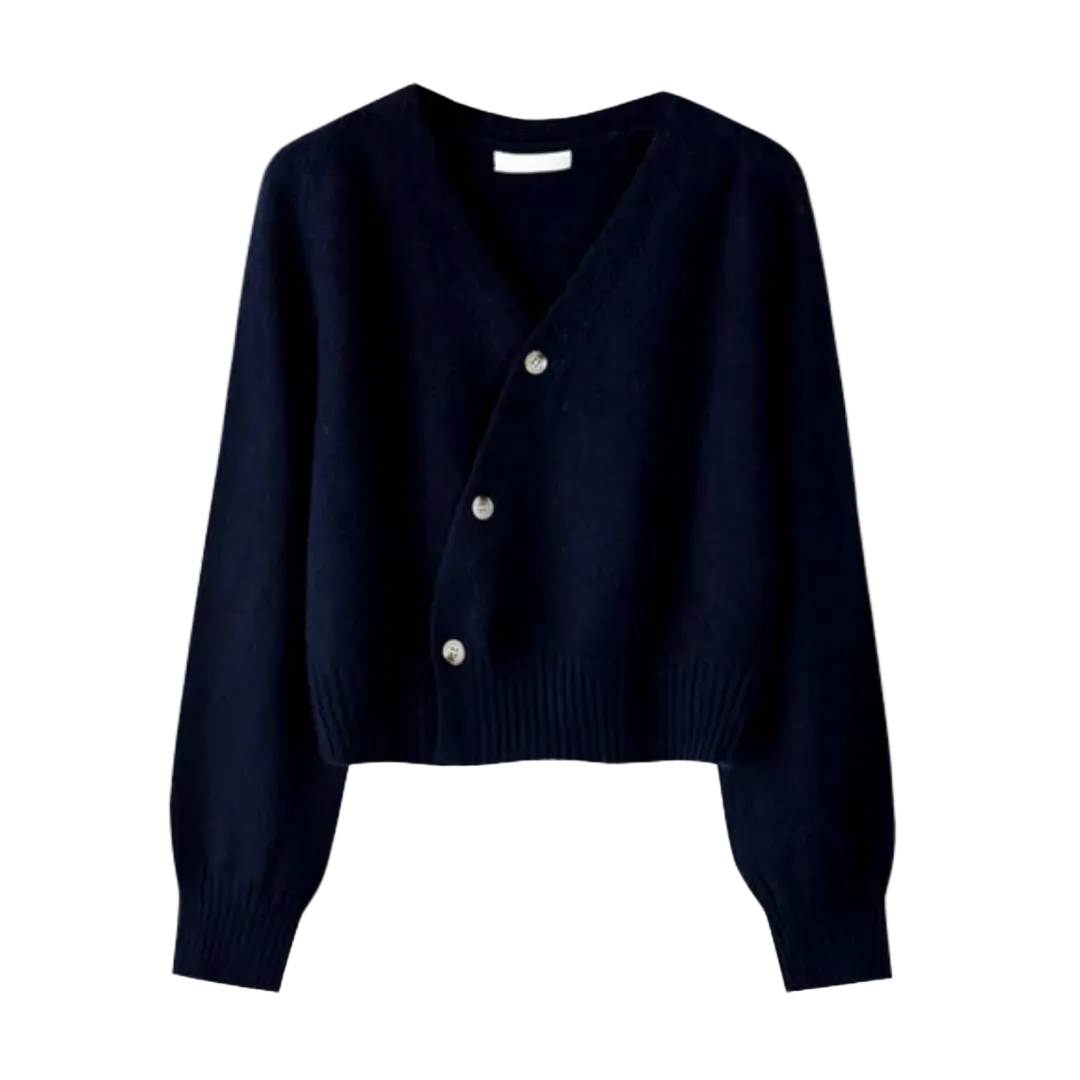 Pull Femme Col en V Boutons Croisés 0