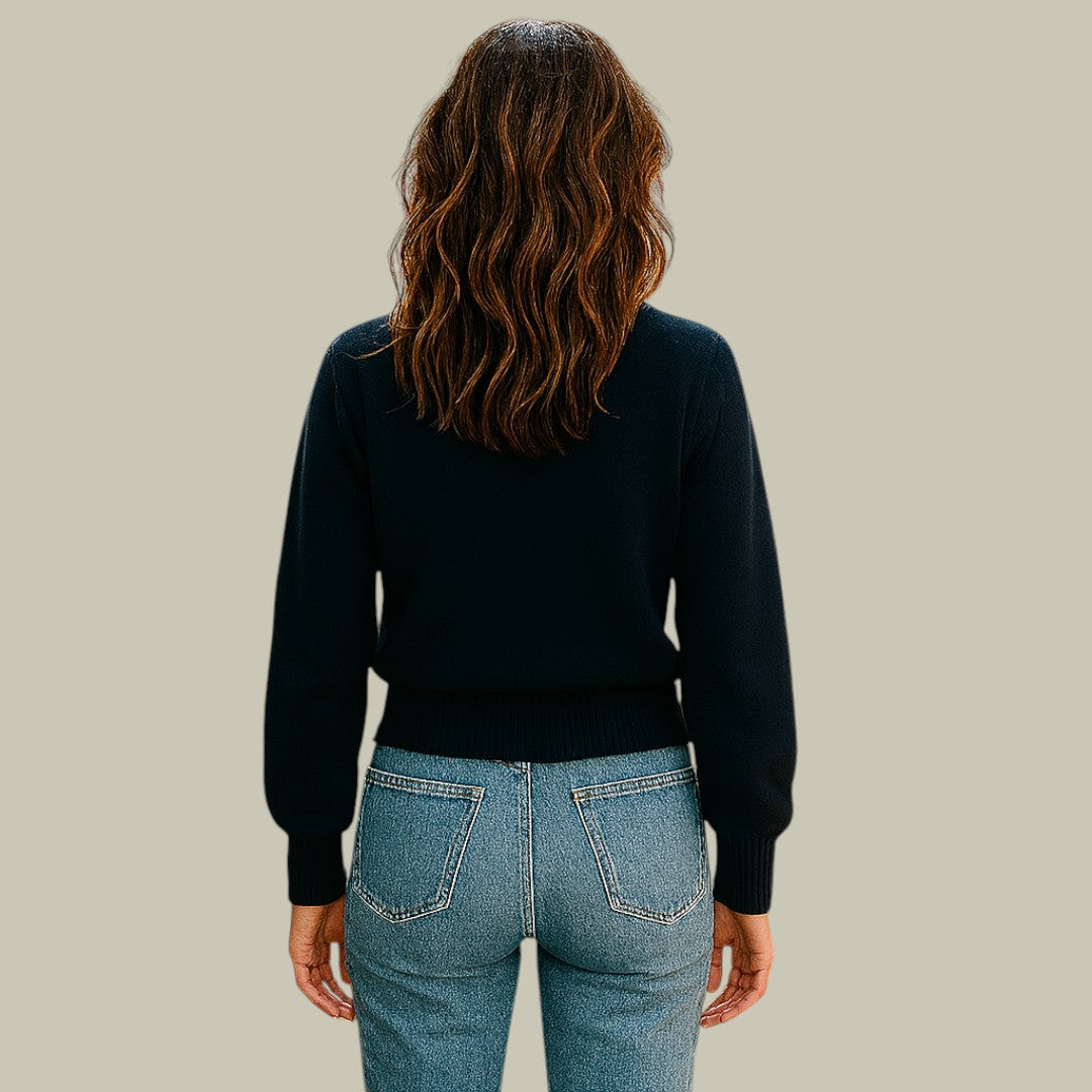 Pull Femme Col en V Boutons Croisés 2