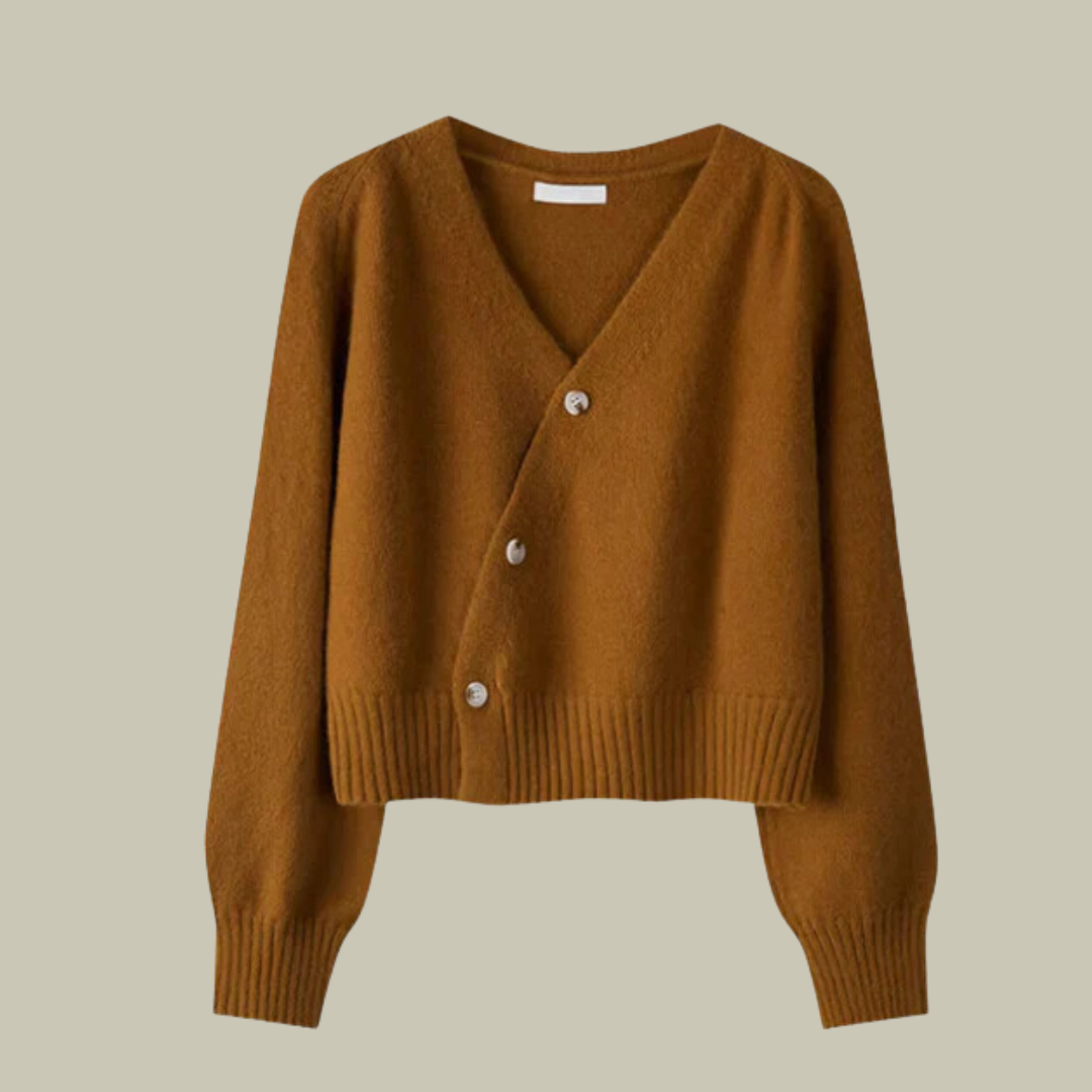 Pull Femme Col en V Boutons Croisés 6