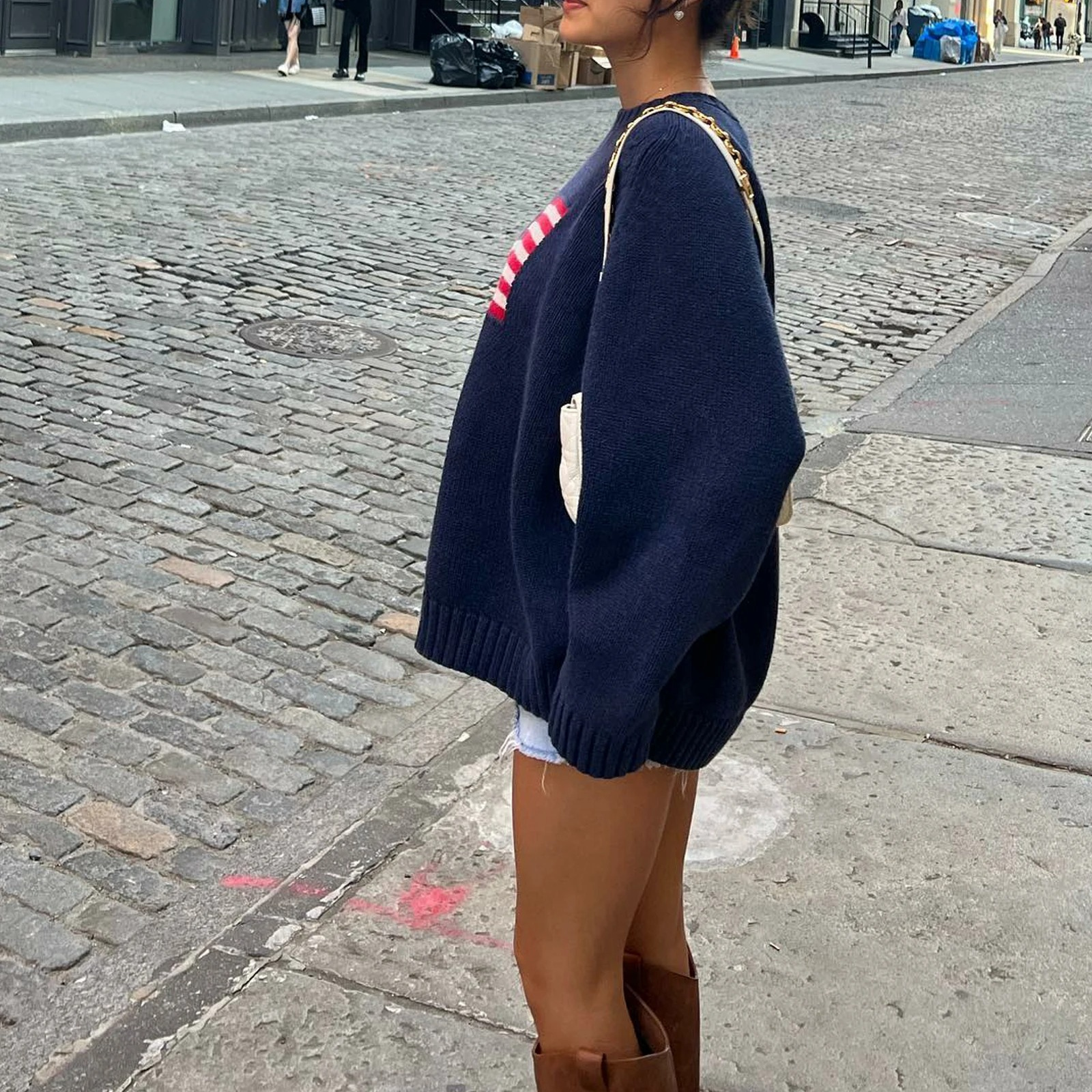 Pull Femme à Motif Drapeau Américain Chic 2