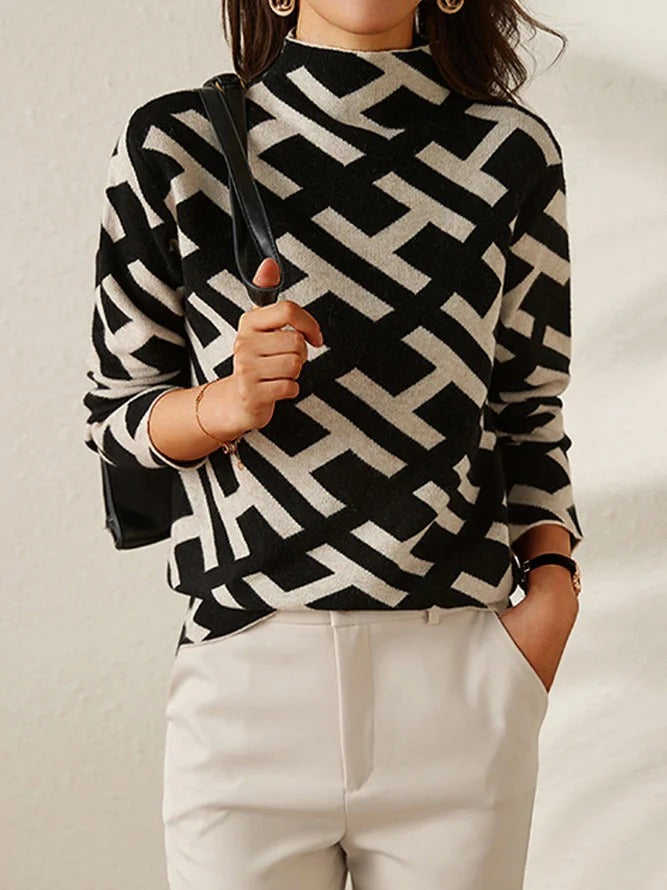 Pull Géométrique pour Femme Chic 1