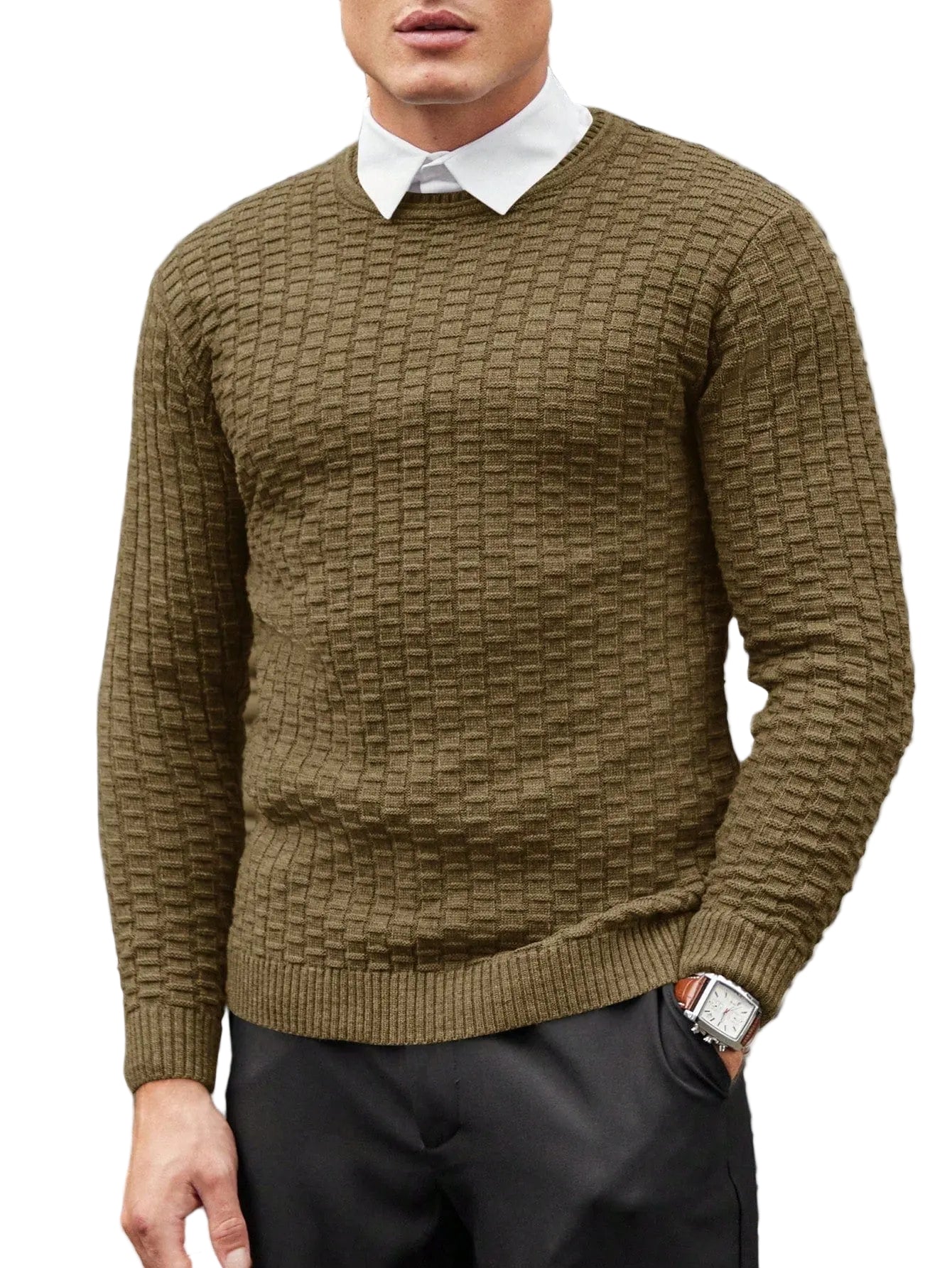 Pull Homme Design Jacquard Moderne 0