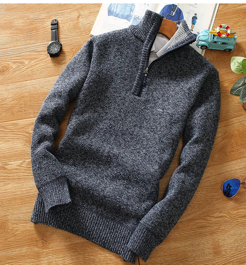 Pull Homme Hiver Demi-Zip Moderne Confortable 6