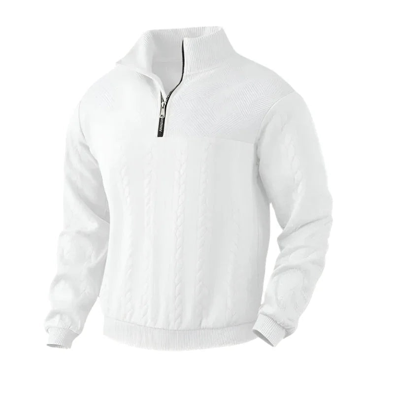 Pull Homme à Demi-Zip Torsadé 0