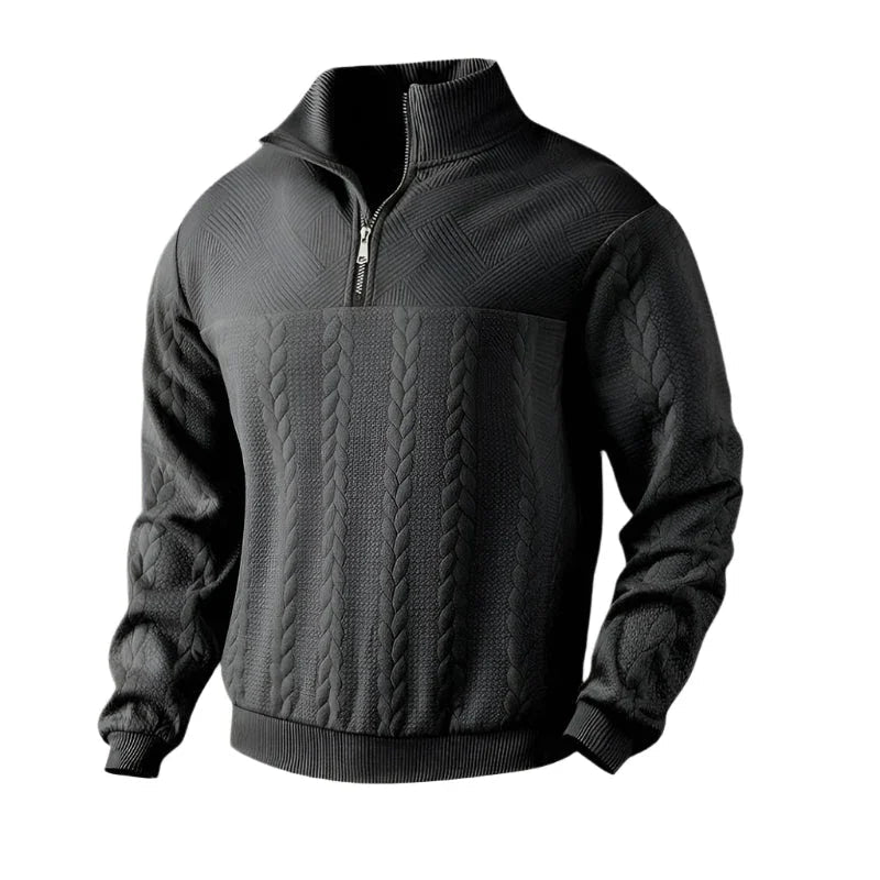 Pull Homme à Demi-Zip Torsadé 8