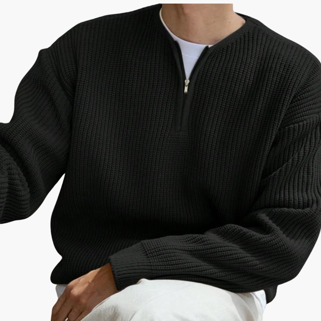 Pull Masculin Tricoté à Demi-Fermeture Éclair 7