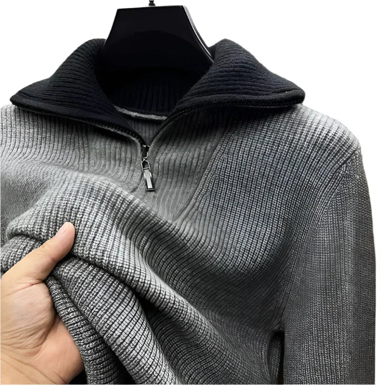 Pull en Tricot à Quart de Zip pour Hommes Chic 0
