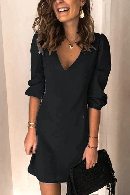 Robe Décontractée Col en V Ample 2