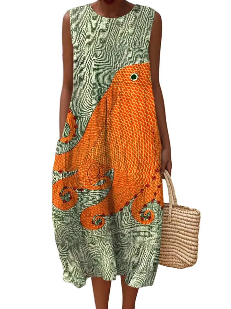 Robe Femme Décontractée Midi Printanière 0