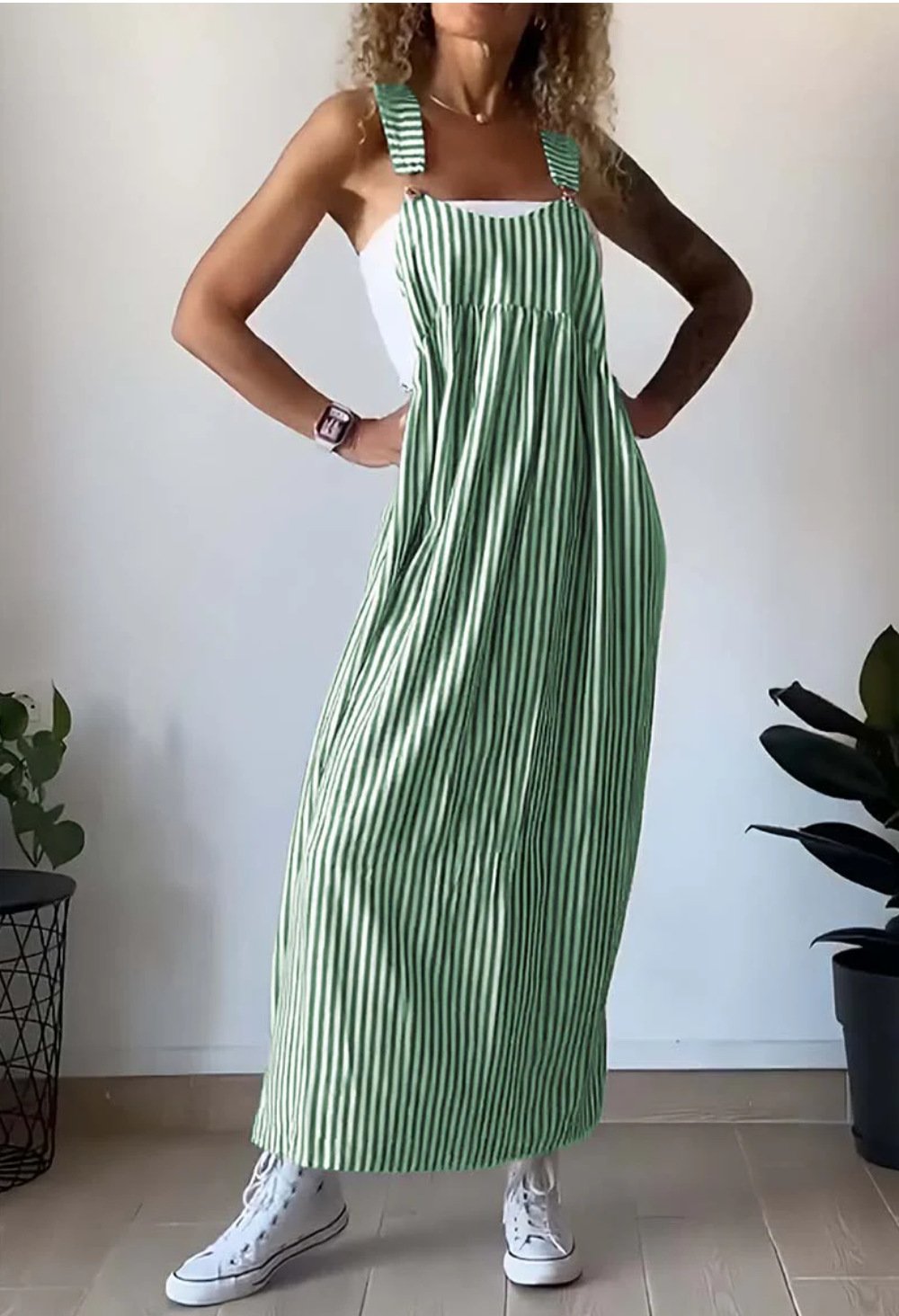 Robe Femme Décontractée à Rayures Midi 4