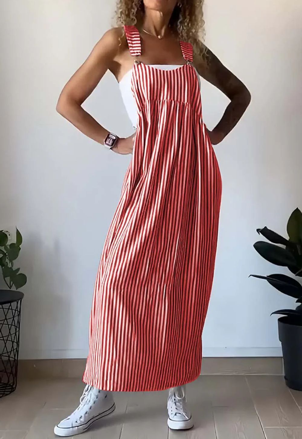 Robe Femme Décontractée à Rayures Midi 7