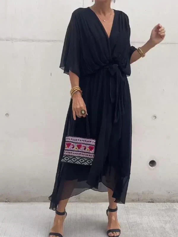 Robe Femme Fluide Col en V Pour Soirée 1