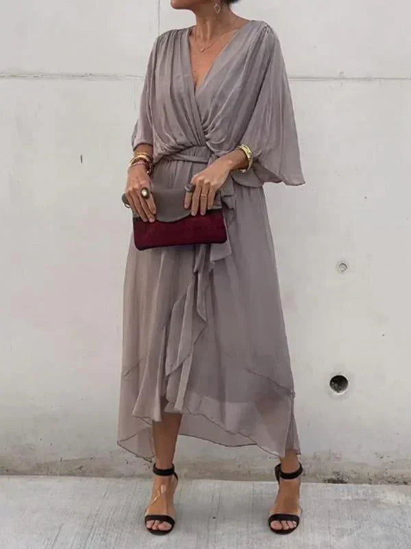 Robe Femme Fluide Col en V Pour Soirée 5