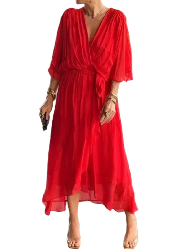 Robe Femme Fluide Col en V Pour Soirée 8
