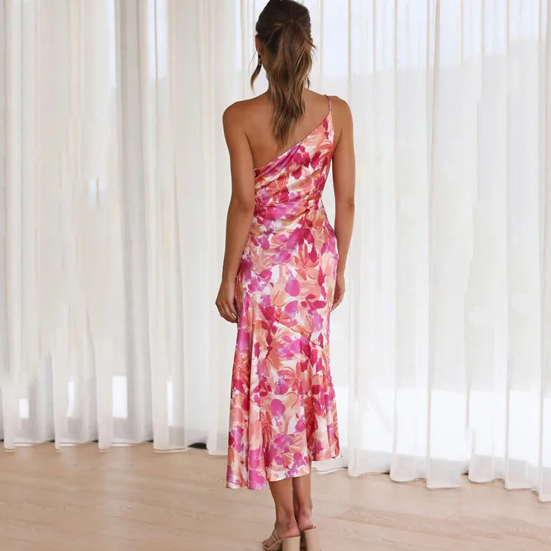 Robe Femme Midi Asymétrique Fleurie 2