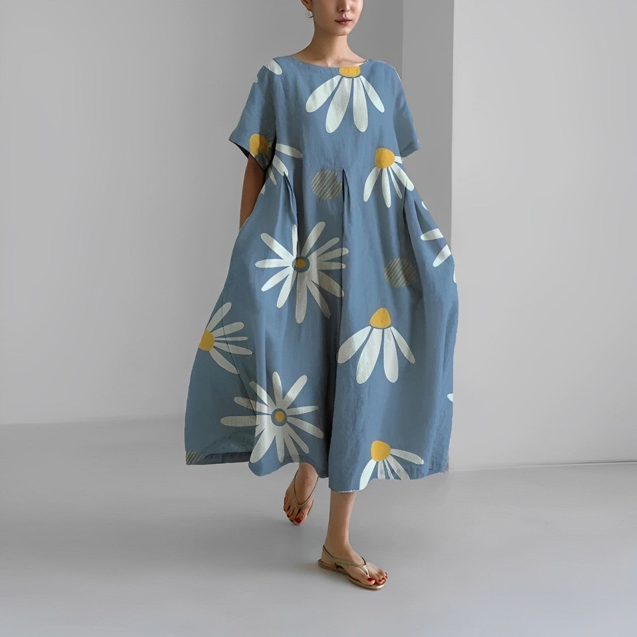 Robe Imprimée pour Femmes en Coton 10