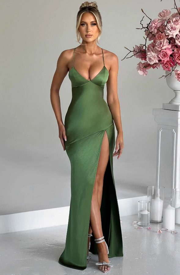 Robe Longue Femme Décolleté en V 10